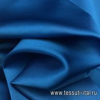 Шелк атлас стрейч (о) ярко-голубой - итальянские ткани Тессутидея арт. 02-8063