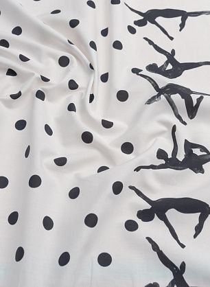 Хлопок купон (1м) балерины и горох на белом - в интернет-магазине тканей Тессутидея арт. 01-6897