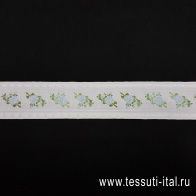 Тесьма декоративная жаккардовая - цветочный орнамент ш-3см - итальянские ткани Тессутидея арт. F-3202