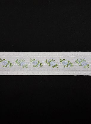 Тесьма декоративная жаккардовая - цветочный орнамент ш-3см - в интернет-магазине тканей Тессутидея арт. F-3202