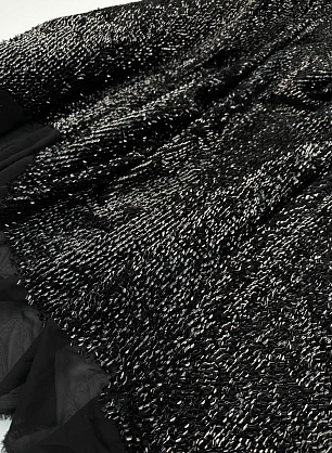 Шифон расшитый фигурными пайетками (о) черный - в интернет-магазине тканей Тессутидея арт. 03-7519