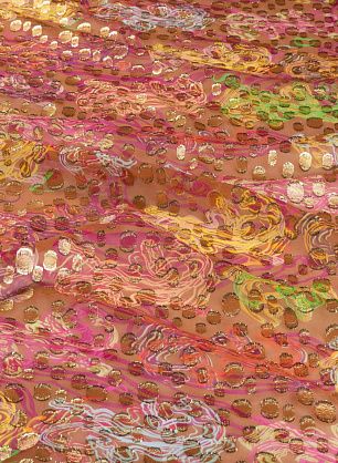 Шифон филькупе с люрексом (н) стилизованные тигры на светло-коричневом - в интернет-магазине тканей Тессутидея арт. 10-2709