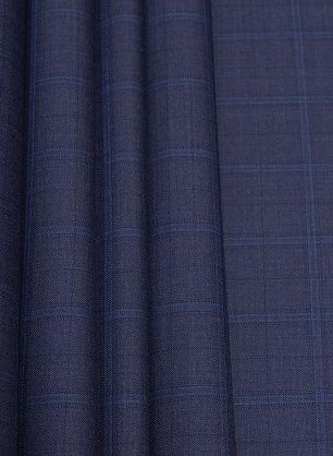 Костюмная (н) сине-голубая клетка в стиле Loro Piana - в интернет-магазине тканей Тессутидея арт. 05-4155