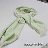 Палантин молочно-зеленый меланж 170*50см - итальянские ткани Тессутидея арт. F-6458
