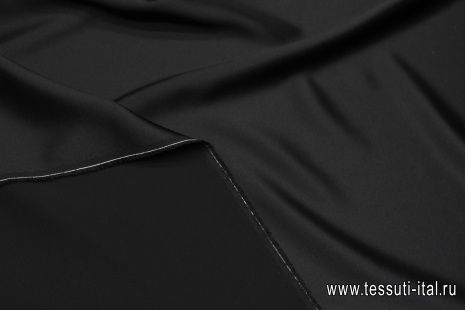 Шелк атлас (о) черный - итальянские ткани Тессутидея арт. 10-3650