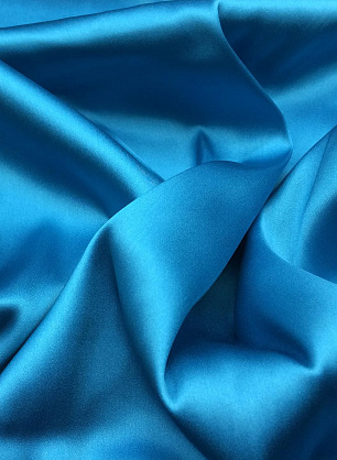 Шелк атлас стрейч дабл (о) ярко-голубой - в интернет-магазине тканей Тессутидея арт. 02-7705