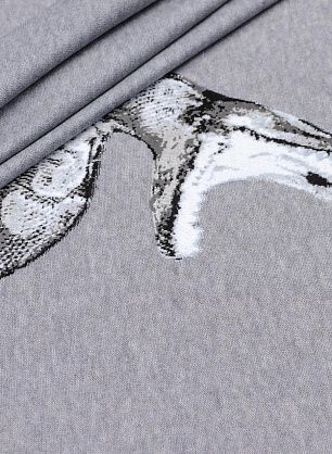 Трикотаж вискоза купон (2,3м) (н) змеи на сером - в интернет-магазине тканей Тессутидея арт. 14-1541