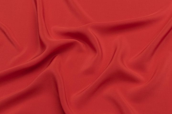Крепдешин (о) красно-оранжевый - итальянские ткани Тессутидея арт. 10-2983