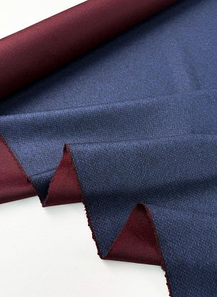 Костюмная дабл кашемир двухслойная (о) сине-черная/бордовая - в интернет-магазине тканей Тессутидея арт. 05-5190