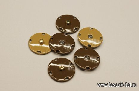 Кнопка металлическая пришивная бежевая, коричневая, терракотовая, белая - итальянские ткани Тессутидея арт. F-6364