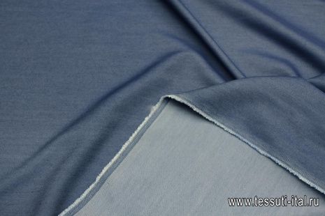 Плательная вискоза с ацетатом (о) синяя под джинсу - итальянские ткани Тессутидея арт. 04-1671