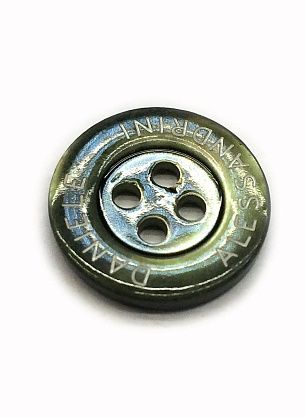 Пуговица ракушка 4 прокола d-14мм зеленая - в интернет-магазине тканей Тессутидея арт. F-3319