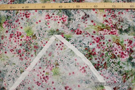 Крепдешин (н) мелкий цветочный рисунок - итальянские ткани Тессутидея арт. 10-3714