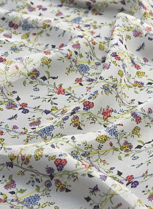 Шифон (н) цветочный орнамент на айвори - в интернет-магазине тканей Тессутидея арт. 10-1322