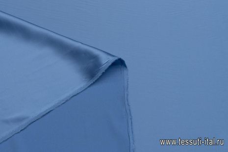 Шелк атлас стрейч (о) ярко-голубой - итальянские ткани Тессутидея арт. 10-2949