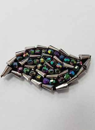 Термоаппликация со стеклярусом - итальянские ткани Тессутидея F-3237