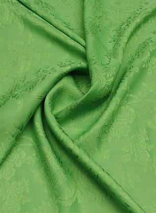 Плательная вискоза (о) цветочный жаккардовый рисунок на салатовом - в интернет-магазине тканей Тессутидея арт. 04-1665
