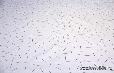 Хлопок костюмный (н) черные линии на белом - итальянские ткани Тессутидея арт. 01-5260