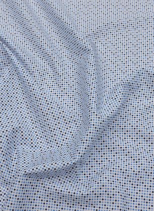 Сорочечная (н) сине-голубой геометрический рисунок на белом - в интернет-магазине тканей Тессутидея арт. 01-7089