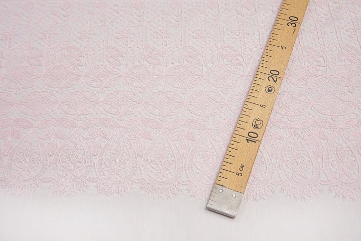 Кружевное полотно (о) светло-розовое в стиле Scervino - итальянские ткани Тессутидея арт. 03-6705