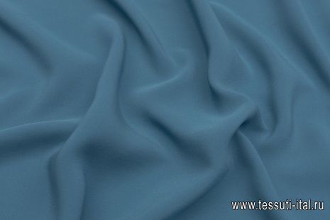 Шелк кади стрейч (о) бирюзово-серый - итальянские ткани Тессутидея арт. 10-2893