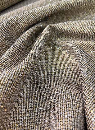 Шанель с люрексом и пайетками (н) черно-бело-желтая - в интернет-магазине тканей Тессутидея арт. 03-7469