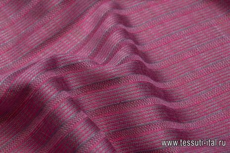 Трикотаж (н) серо-розовая полоска - итальянские ткани Тессутидея арт. 13-1306
