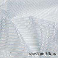 Батист (н) черно-бело-бирюзовая полоска - итальянские ткани Тессутидея арт. 01-4525