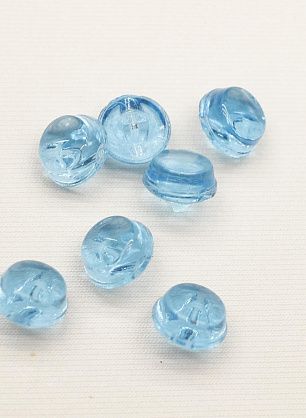 Пуговица стеклянная на ножке d-12мм голубая прозрачная - в интернет-магазине тканей Тессутидея арт. F-6599