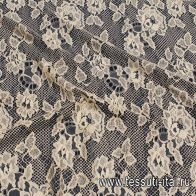Кружевное полотно (н) бежево-серое - итальянские ткани Тессутидея арт. 03-6916