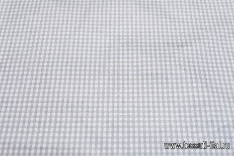 Сорочечная (н) черно-белая клетка с серебряным напылением - итальянские ткани Тессутидея арт. 01-6950