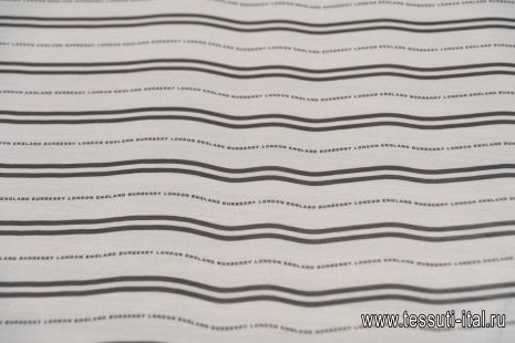 Шифон (н) черно-белые полосы в стиле Burberry - итальянские ткани Тессутидея арт. 03-6581
