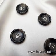 Пуговица комбинированная 4 прокола d-24мм серая - итальянские ткани Тессутидея арт. F-3873