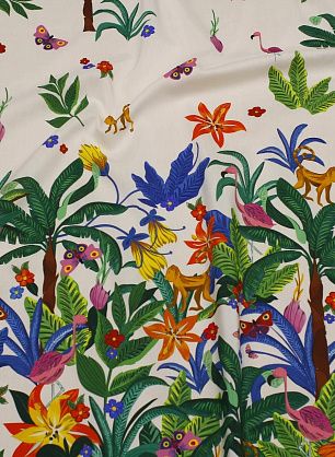 Сорочечная (н) растительно-животный принт - в интернет-магазине тканей Тессутидея арт. 01-7538