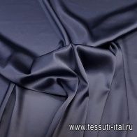 Шелк атлас стрейч (о) темно-синий - итальянские ткани Тессутидея арт. 02-7855