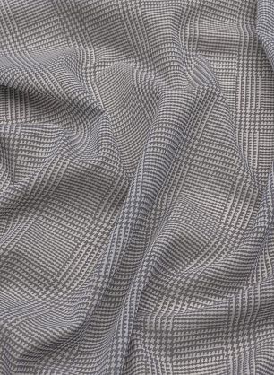 Маркизет (н) серо-белая стилизованная клетка - в интернет-магазине тканей Тессутидея арт. 10-3040