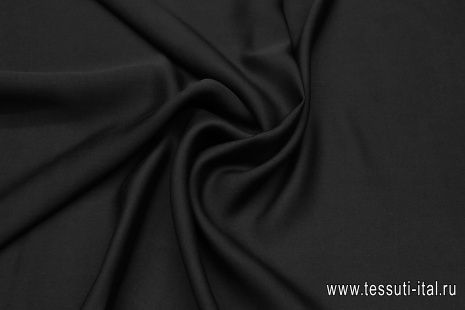 Палательная кади шелк с хлопком (о) черная - итальянские ткани Тессутидея арт. 10-3631
