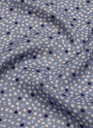 Лен (н) мелкий цветочный рисунок на голубом - в интернет-магазине тканей Тессутидея арт. 16-1090