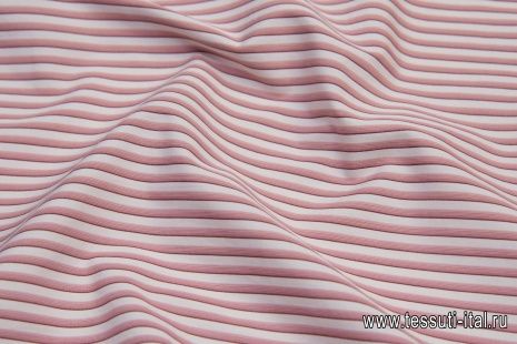 Сорочечная (н) бело-розово-коричневая полоска  - итальянские ткани Тессутидея арт. 01-6294