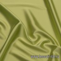 Шелк атлас стрейч (о) желто-зеленый  - итальянские ткани Тессутидея арт. 10-2946
