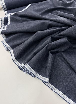 Костюмная шерсть (о) синяя меланж - в интернет-магазине тканей Тессутидея арт. 05-5075