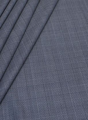 Костюмная клетка (н) сине-серая с вкраплениями - в интернет-магазине тканей Тессутидея арт. 05-3379