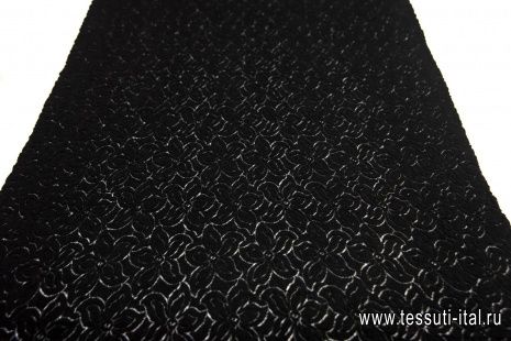 Кружевное полотно (о) черное  - итальянские ткани Тессутидея арт. 03-6411