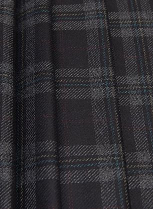 Костюмная (н) бело-красно-бирюзовая клетка на черном - в интернет-магазине тканей Тессутидея арт. 05-4056