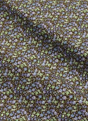 Хлопок (н) мелкий цветочный рисунок на темно-коричневом - в интернет-магазине тканей Тессутидея арт. 01-7972