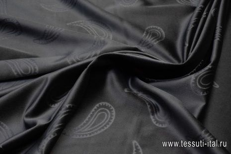 Бархат (о) черные пейсли на черном - итальянские ткани Тессутидея арт. 01-5553