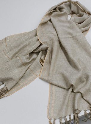 Кашемир купон-палантин бежево-оранжевый 200*65см - в интернет-магазине тканей Тессутидея арт. F-6477