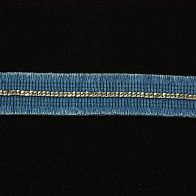 Тесьма джинсовая голубая с серебрянной цепью ш-2,5см - итальянские ткани Тессутидея арт. 01-3269