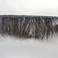 Тесьма из перьев (н) коричнево-голубая 5см Blumarine - итальянские ткани Тессутидея арт. F-4835