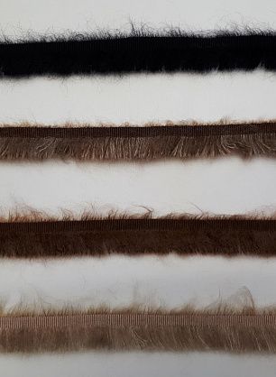 Репсовая лента с мохером (о) коричневая, черная, бежевая ш-2,5см - в интернет-магазине тканей Тессутидея арт. F-4104